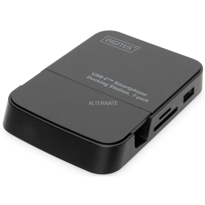Handy Ladegeräte Digitus Smartphone Docking Station, Dockingstation (schwarz, USB-C, HDMI, USB)