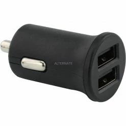 Handy Ladegeräte HyCell Carcharger USB 2.4A 2Port, Ladegerät (schwarz, 1000-0016)