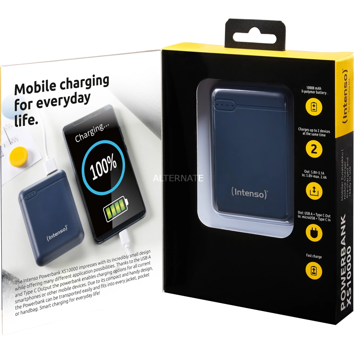 Powerbanks Intenso XS10000, Powerbank (blau, 10.000 MAh) – Bild 6