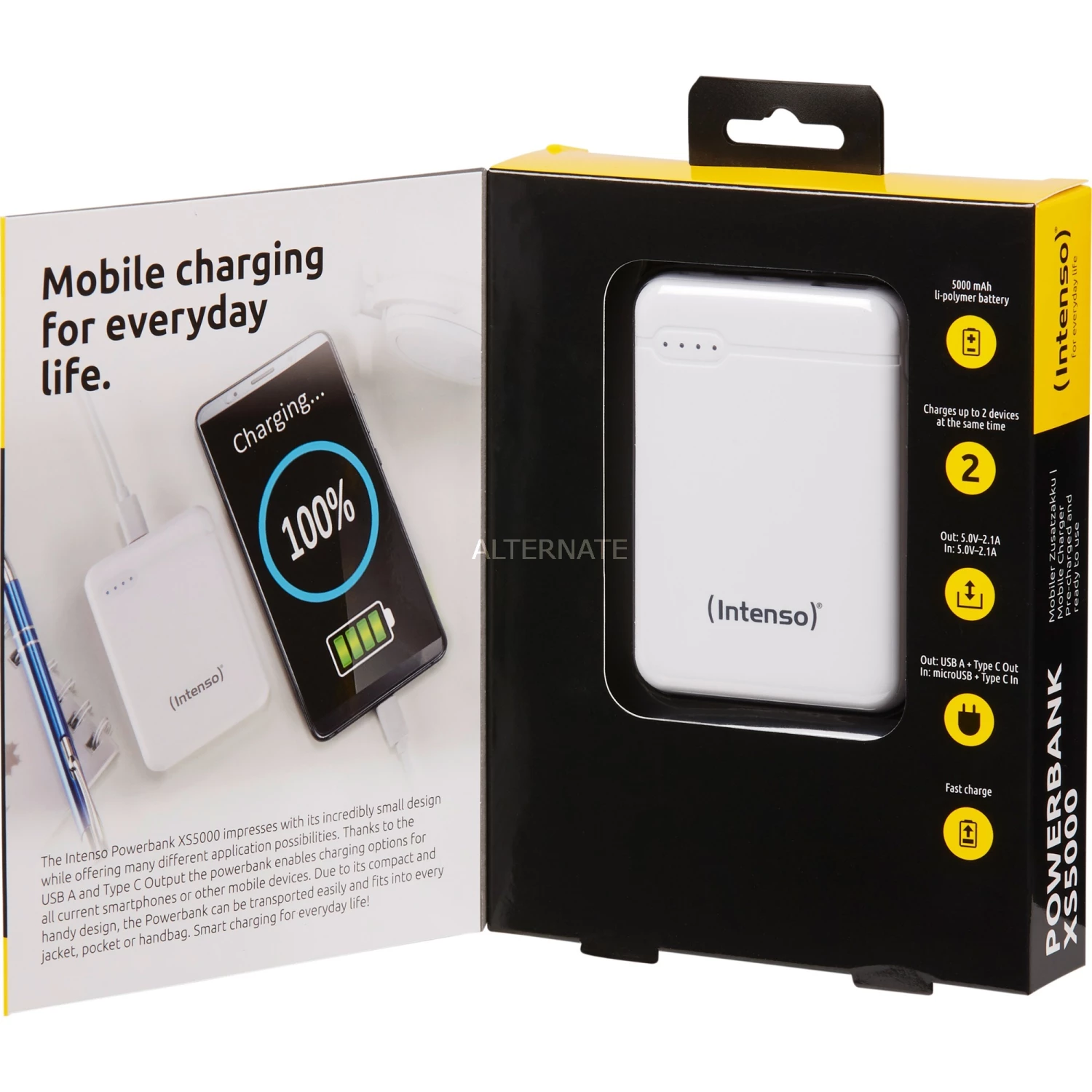 Powerbanks Intenso XS5000, Powerbank (weiß, 5000 MAh) – Bild 6