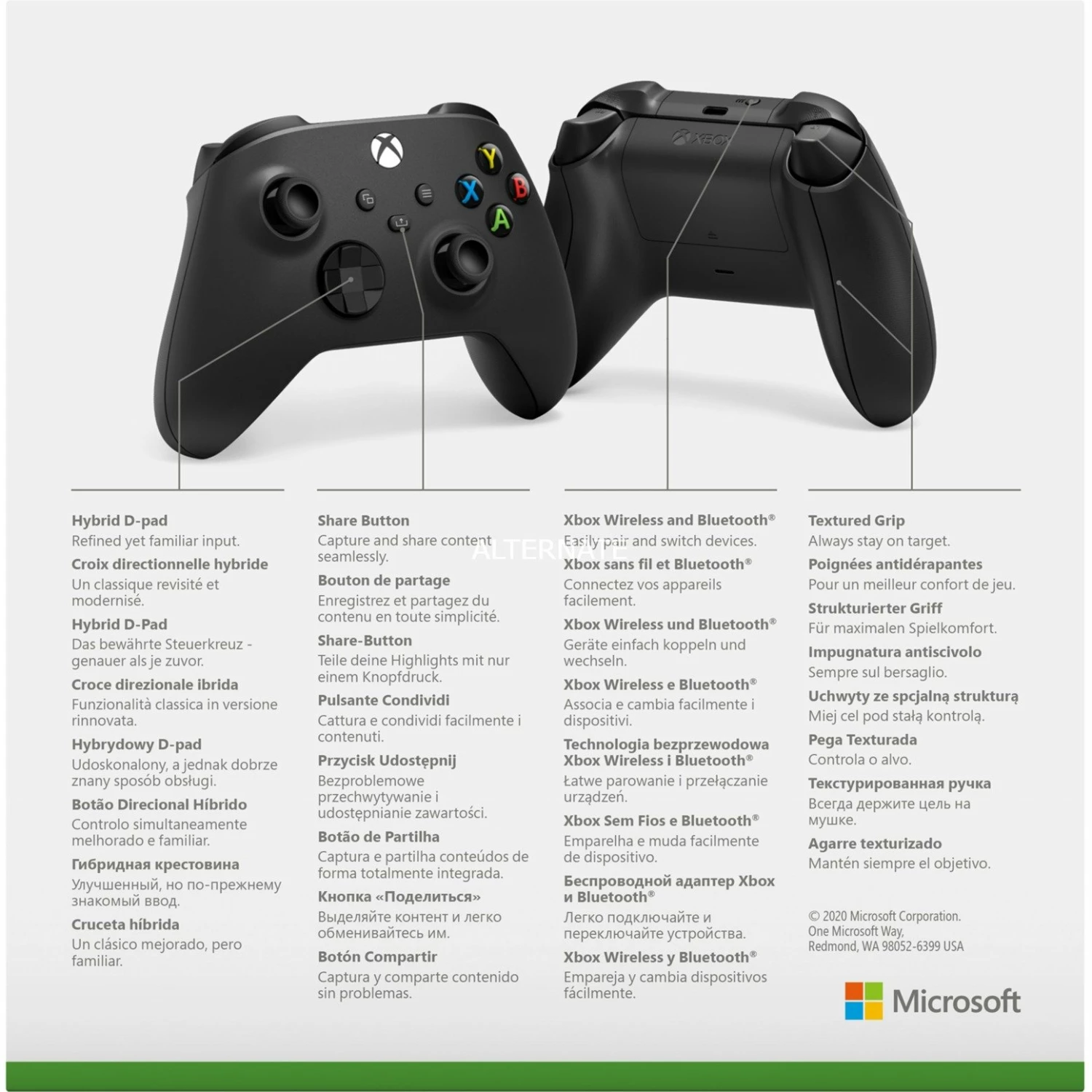 Handy Gamepads Microsoft Xbox Wireless Controller, Gamepad (schwarz, Carbon Black) – Bild 5
