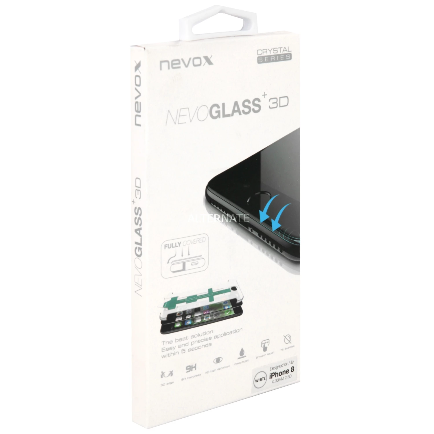 Displayschutzfolien Nevox NEVOGLASS 3D Mit EASY APP, Schutzfolie (weiß, IPhone 8, IPhone 7, IPhone 6S, IPhone 6)