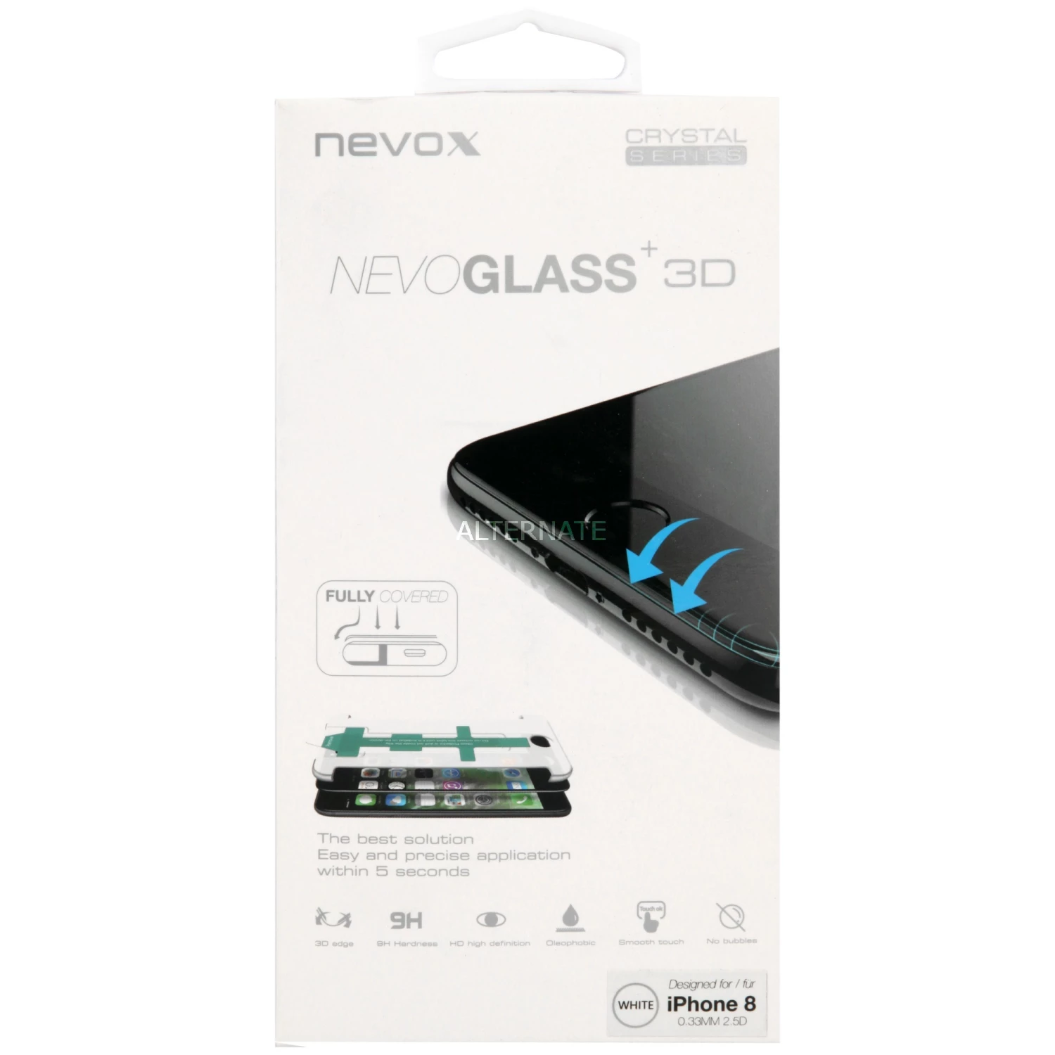 Displayschutzfolien Nevox NEVOGLASS 3D Mit EASY APP, Schutzfolie (weiß, IPhone 8, IPhone 7, IPhone 6S, IPhone 6) – Bild 2