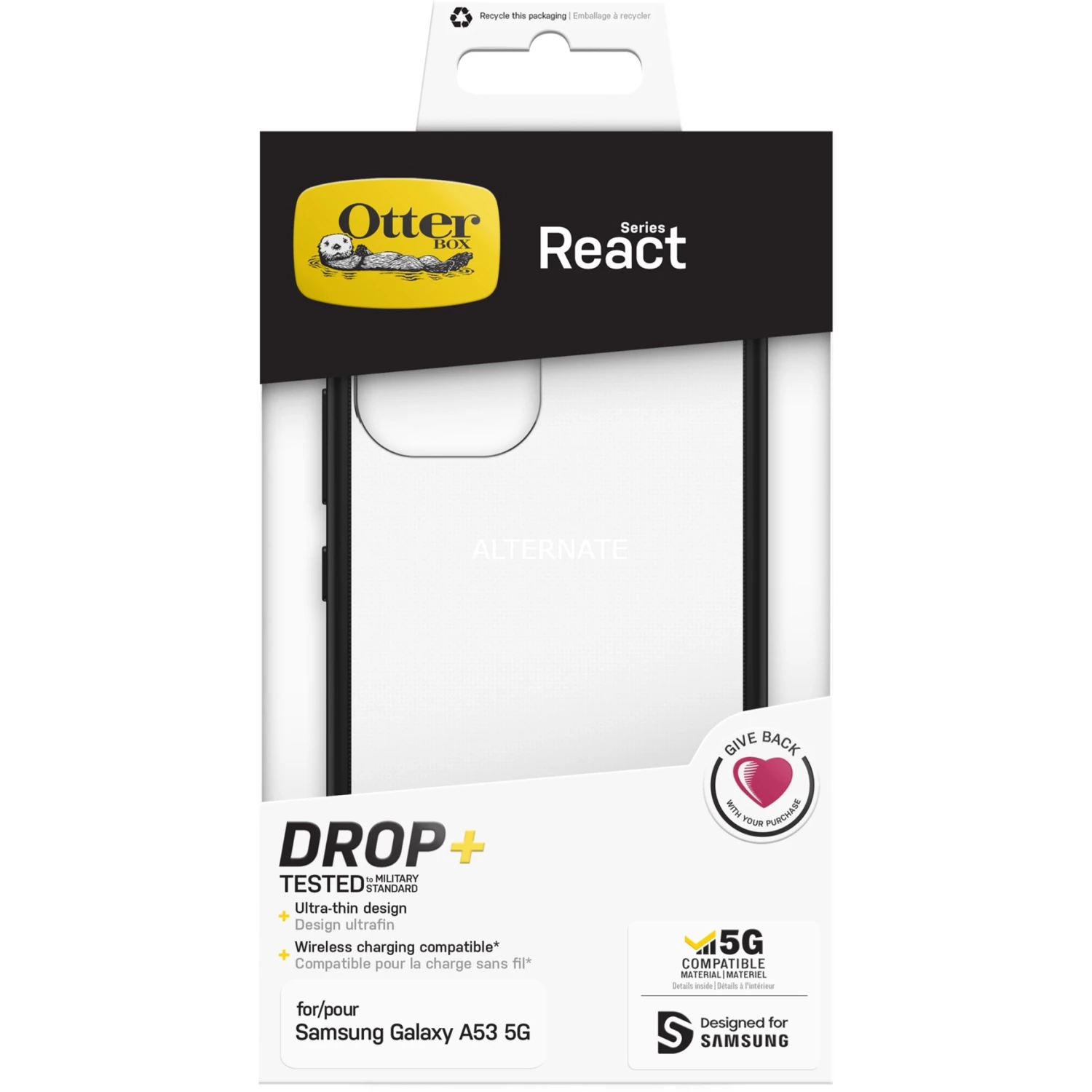 Handy Hüllen Otterbox React (schwarz, Samsung Galaxy A53 5G, , Black Crystal) – Bild 6