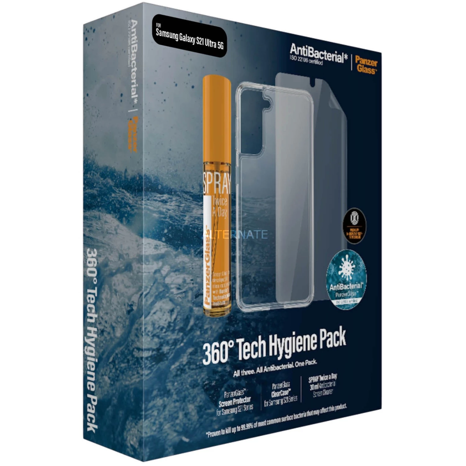 Displayschutzfolien PanzerGlass 360° Tech Hygiene Pack, Schutzfolie (transparent, Samsung Galaxy S21 Ultra 5G)