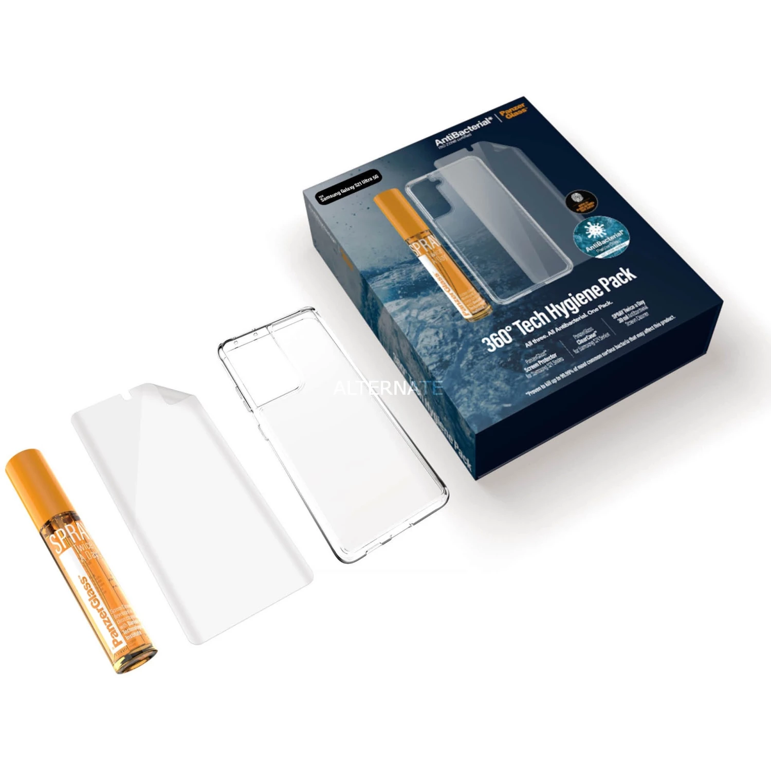 Displayschutzfolien PanzerGlass 360° Tech Hygiene Pack, Schutzfolie (transparent, Samsung Galaxy S21 Ultra 5G) – Bild 3