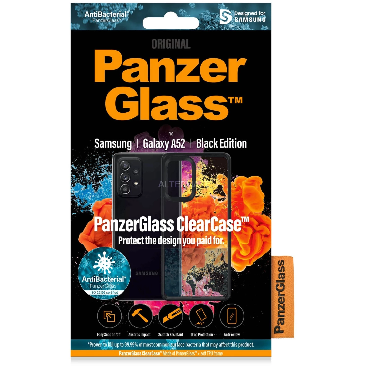 Handy Hüllen PanzerGlass ClearCase, Handyhülle (transparent/schwarz, Samsung Galaxy A52) – Bild 2