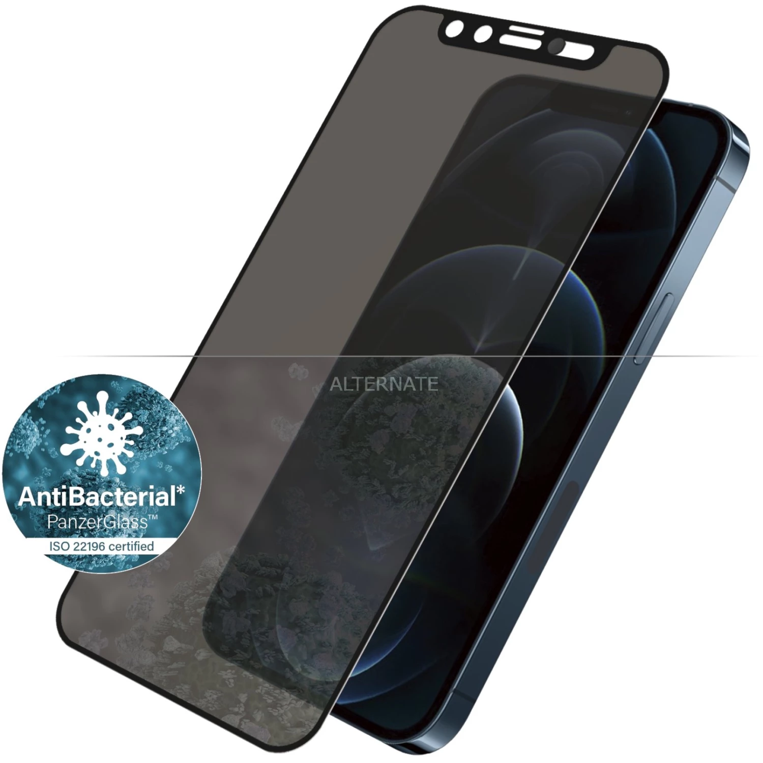Displayschutzfolien PanzerGlass Displayschutz Dual-Privacy, Schutzfolie (schwarz, IPhone 12 Pro Max) – Bild 2