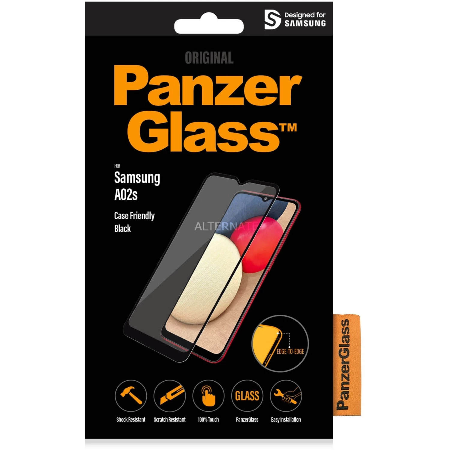Displayschutzfolien PanzerGlass Displayschutz, Schutzfolie (transparent/schwarz, Samsung Galaxy A02s) – Bild 2