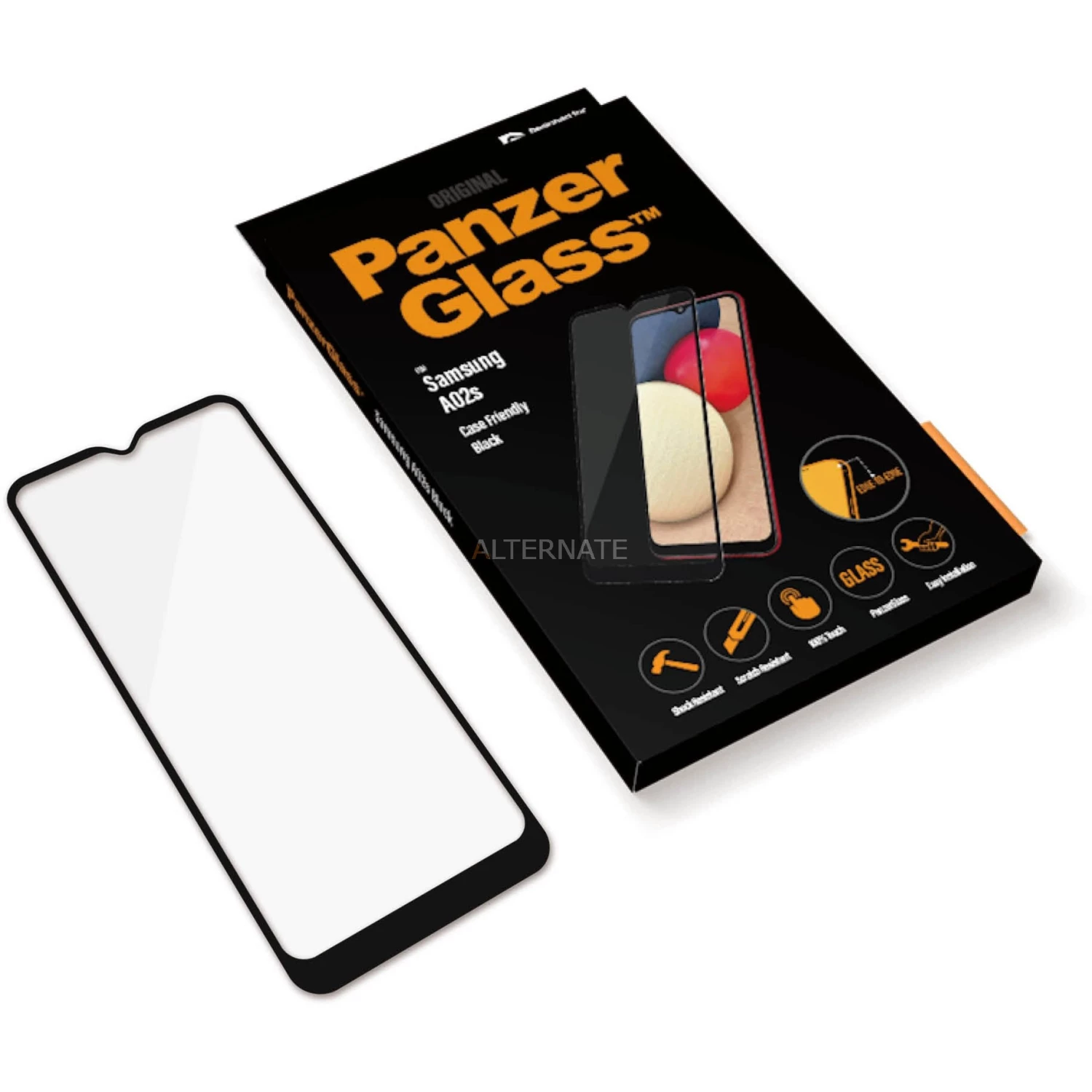 Displayschutzfolien PanzerGlass Displayschutz, Schutzfolie (transparent/schwarz, Samsung Galaxy A02s) – Bild 3