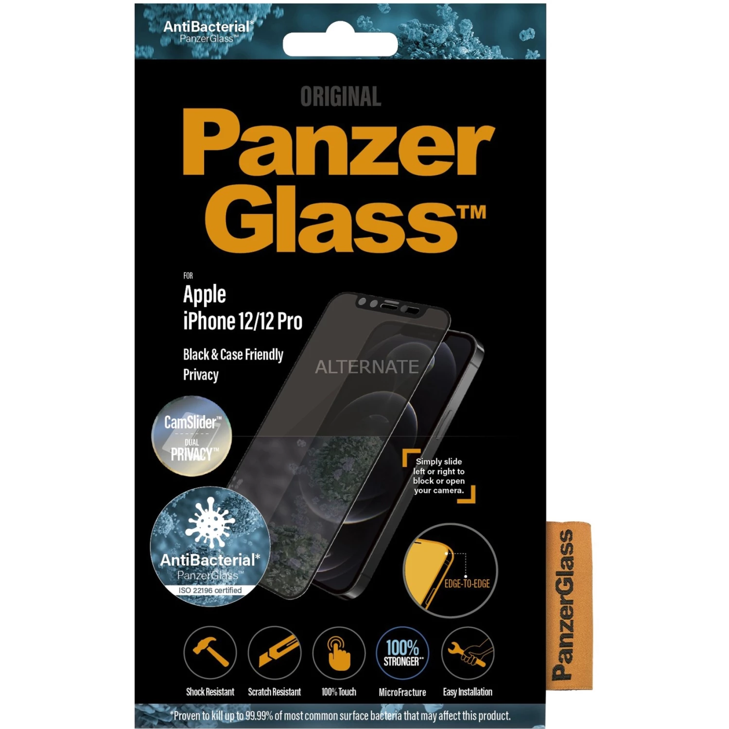 Displayschutzfolien PanzerGlass Dual Privacy Displayschutz, Schutzfolie (transparent/schwarz, IPhone 12 | 12 Pro)