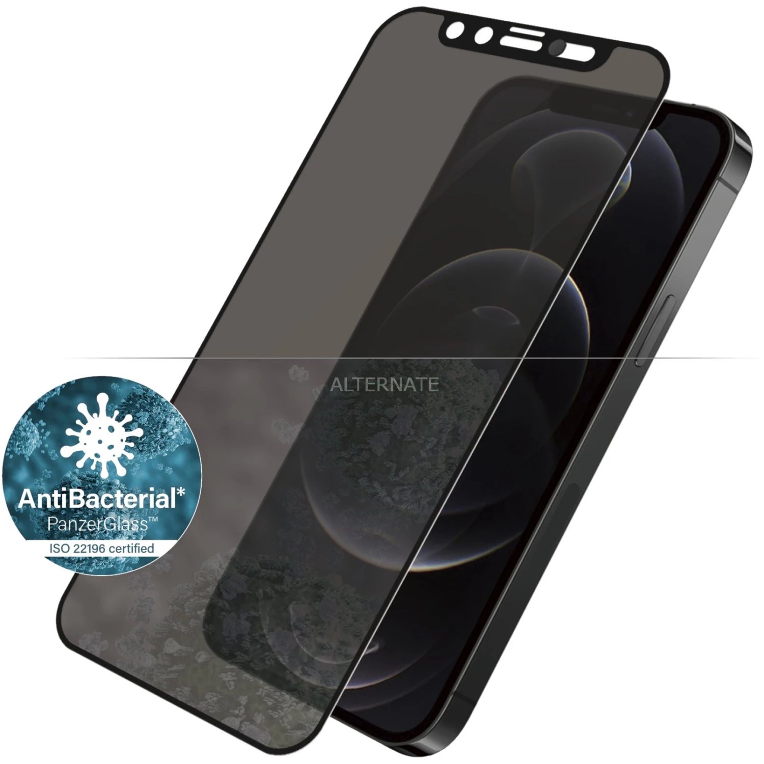 Displayschutzfolien PanzerGlass Dual Privacy Displayschutz, Schutzfolie (transparent/schwarz, IPhone 12 | 12 Pro) – Bild 2