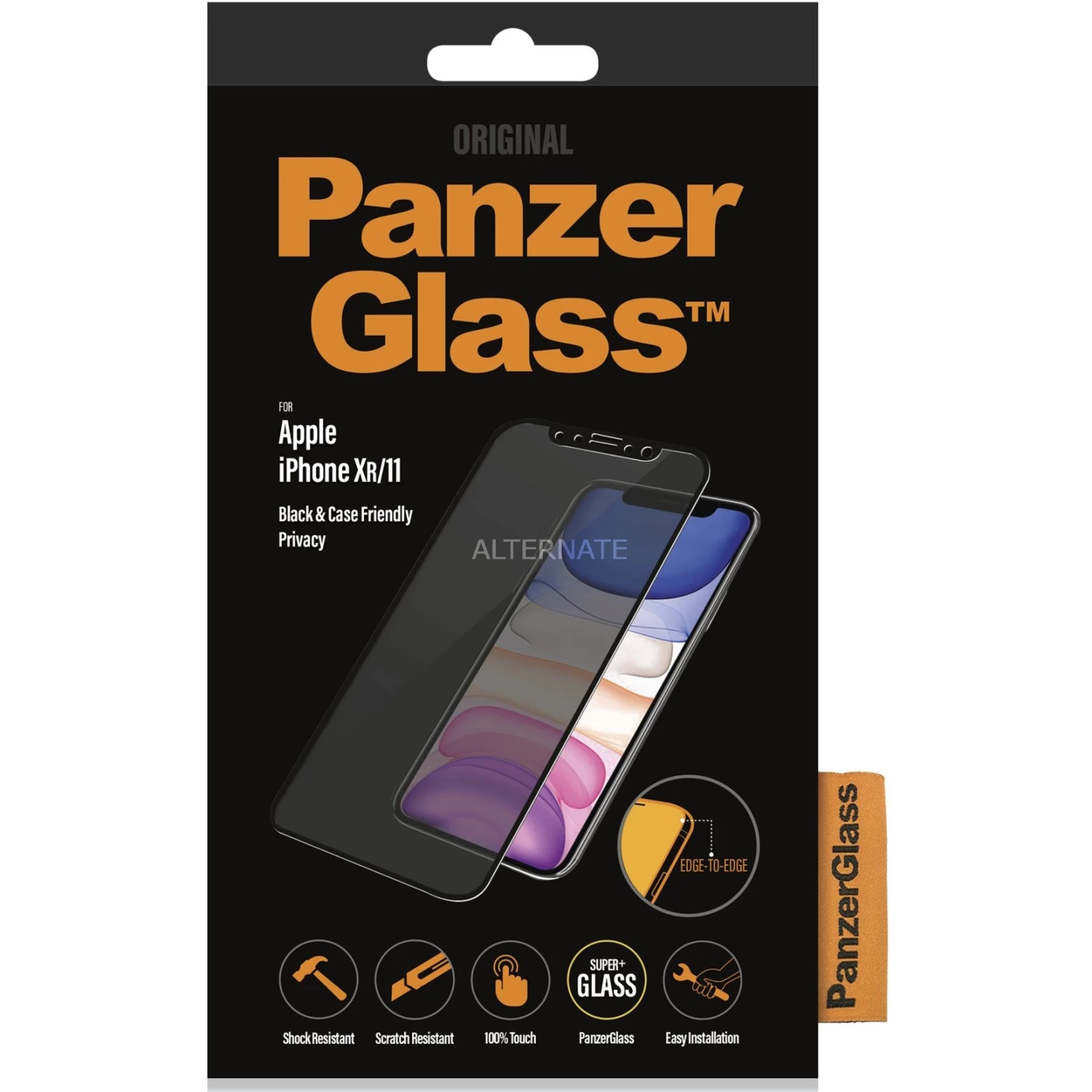 Displayschutzfolien PanzerGlass Pivacy Filter, Schutzfolie (schwarz, IPhone 11, IPhone XR)
