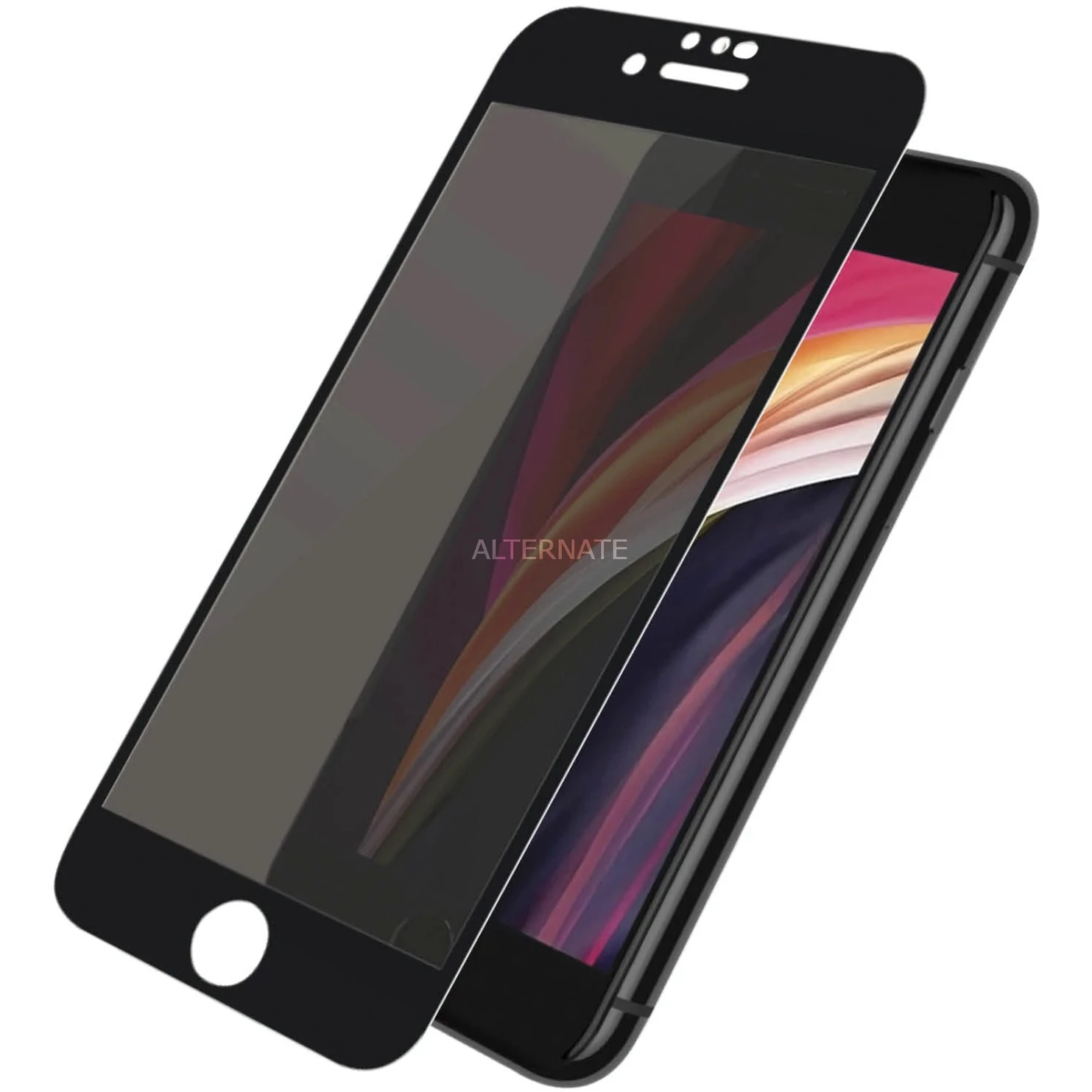 Displayschutzfolien PanzerGlass Privacy Filter, Schutzfolie (schwarz, IPhone SE (3./2.Generation), IPhone 8/7, IPhone 6S/6) – Bild 2