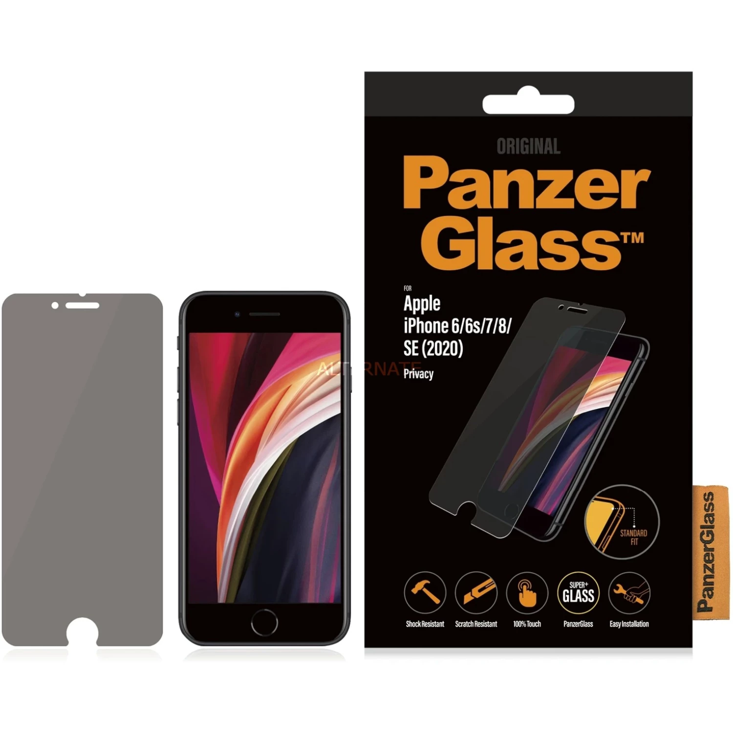 Displayschutzfolien PanzerGlass Privacy Filter, Schutzfolie (schwarz, IPhone SE (3./2.Generation), IPhone 8/7, IPhone 6S/6) – Bild 3