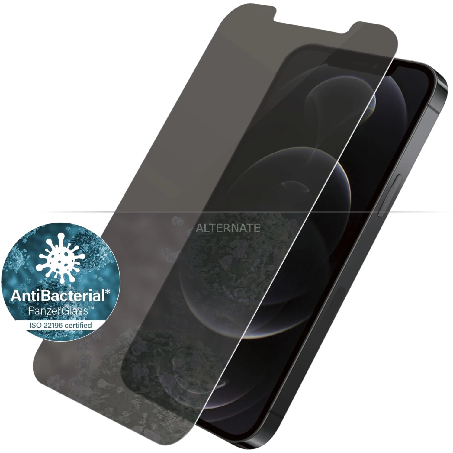 Displayschutzfolien PanzerGlass Privacy, Schutzfolie (schwarz, IPhone 12 | 12 Pro) – Bild 2