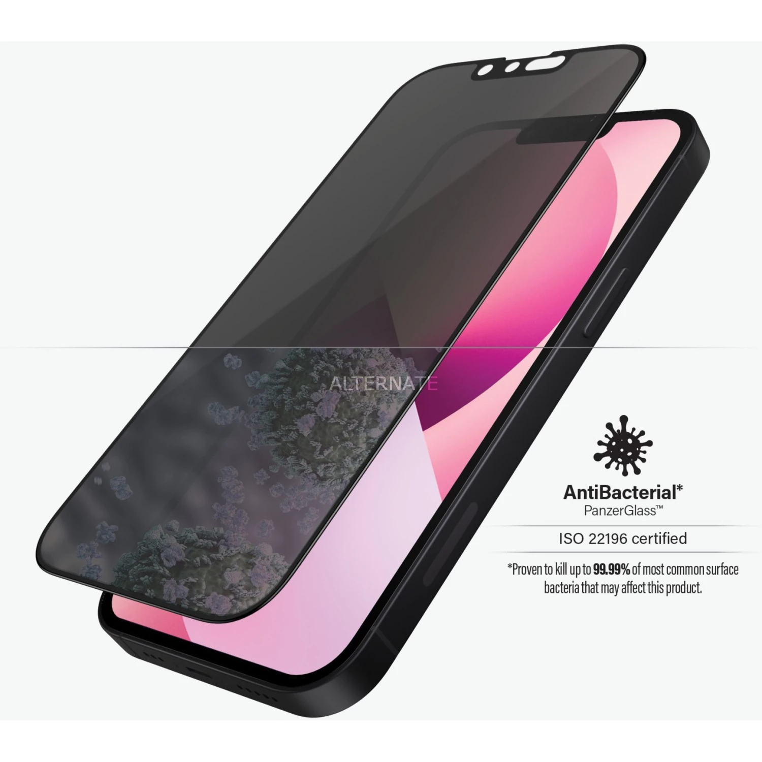 Displayschutzfolien PanzerGlass Privacy, Schutzfolie (schwarz/schwarz, IPhone 13 Mini) – Bild 4