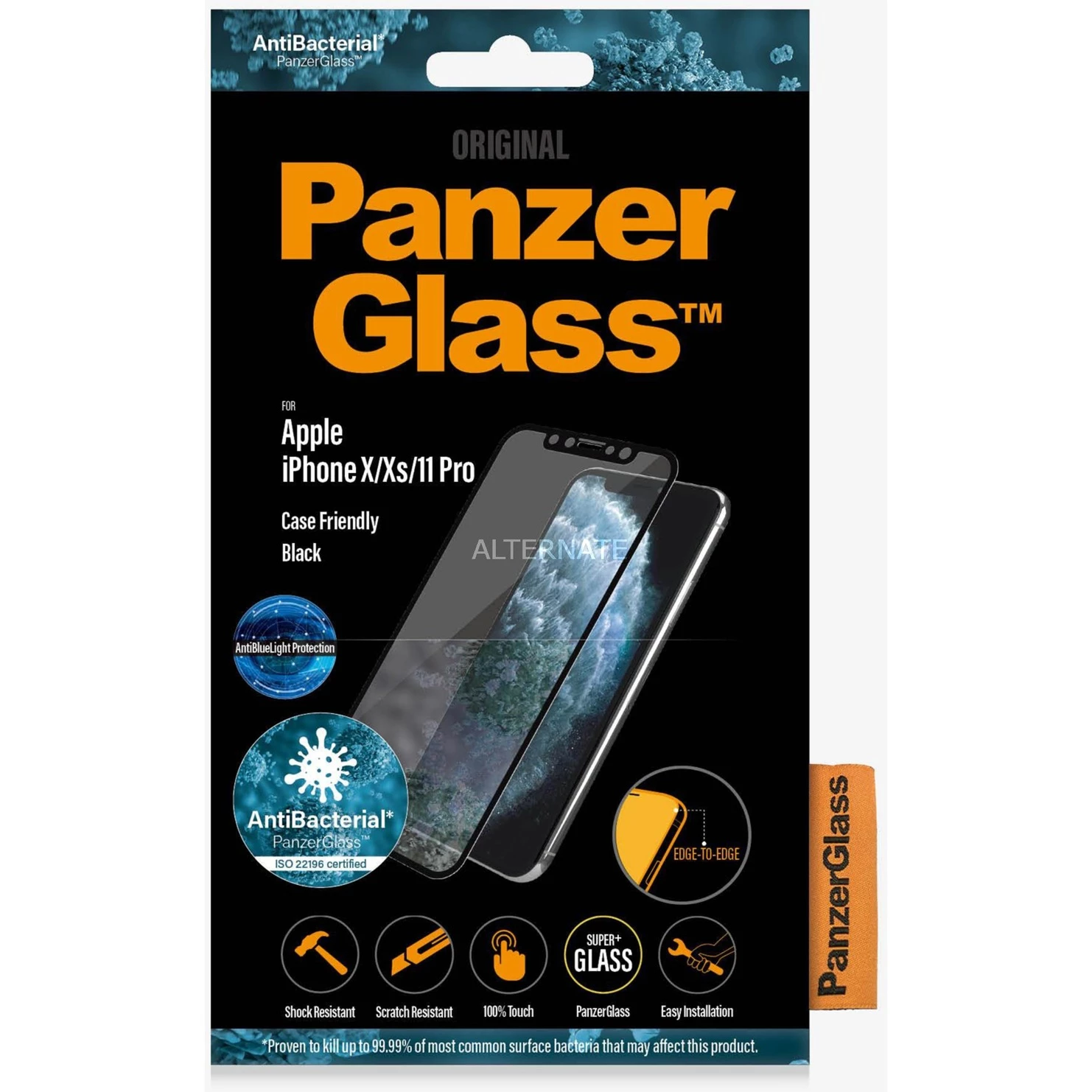 Displayschutzfolien PanzerGlass Privacy, Schutzfolie (transparent/schwarz, IPhone X/Xs/11 Pro) – Bild 2