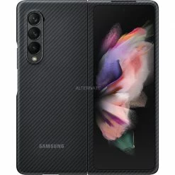 Handy Hüllen SAMSUNG Aramid Cover, Handyhülle (schwarz, Samsung Galaxy Z Fold3 5G)