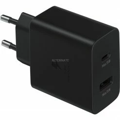 Handy Ladegeräte SAMSUNG SFC Travel Adapter Duo, Ladegerät (schwarz, Schnellladefunktion 35W)