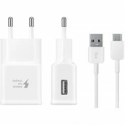 Handy Ladegeräte SAMSUNG Schnellladegerät EP-TA20E (weiß, USB A Zu Type-C Kabel, 15 W)