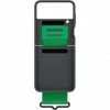 Handy Hüllen SAMSUNG Silicone Cover Mit Band, Handyhülle (schwarz/grün, Samsung Galaxy Z Flip4)