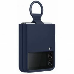 Handy Hüllen SAMSUNG Silicone Cover Mit Ring, Handyhülle (dunkelblau, Samsung Galaxy Z Flip4)