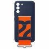 Handy Hüllen SAMSUNG Silicone Cover With Strap, Handyhülle (blau/orange, Samsung Galaxy S22+)
