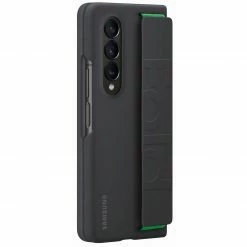Handy Hüllen SAMSUNG Silicone Grip Cover, Handyhülle (schwarz/grün, Samsung Galaxy Z Fold4)
