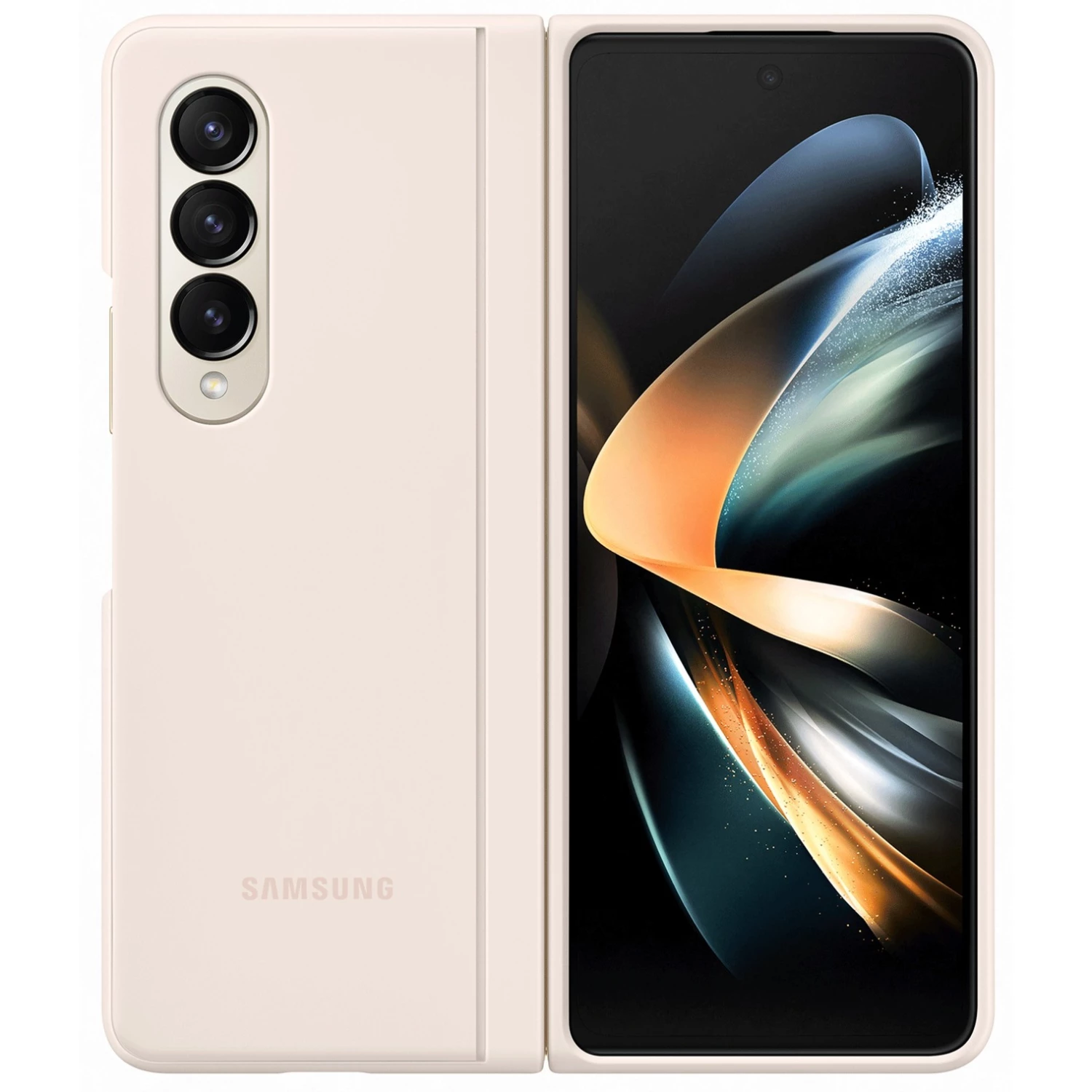 Handy Hüllen SAMSUNG Slim Standing Cover, Handyhülle (beige, Samsung Galaxy Z Fold4) – Bild 3