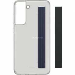 Handy Hüllen SAMSUNG Slim Strap Cover, Handy (schwarz/schwarz, Samsung Galaxy S21 FE)