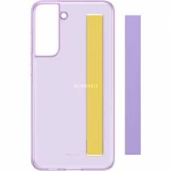 Handy Hüllen SAMSUNG Slim Strap Cover, Handy (violett/gelb, Samsung Galaxy S21 FE)