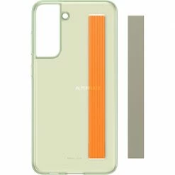 Handy Hüllen SAMSUNG Slim Strap Cover, Handy (olivgrün/orange, Samsung Galaxy S21 FE)