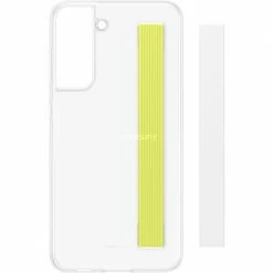 Handy Hüllen SAMSUNG Slim Strap Cover, Handy (weiß/gelb, Samsung Galaxy S21 FE)