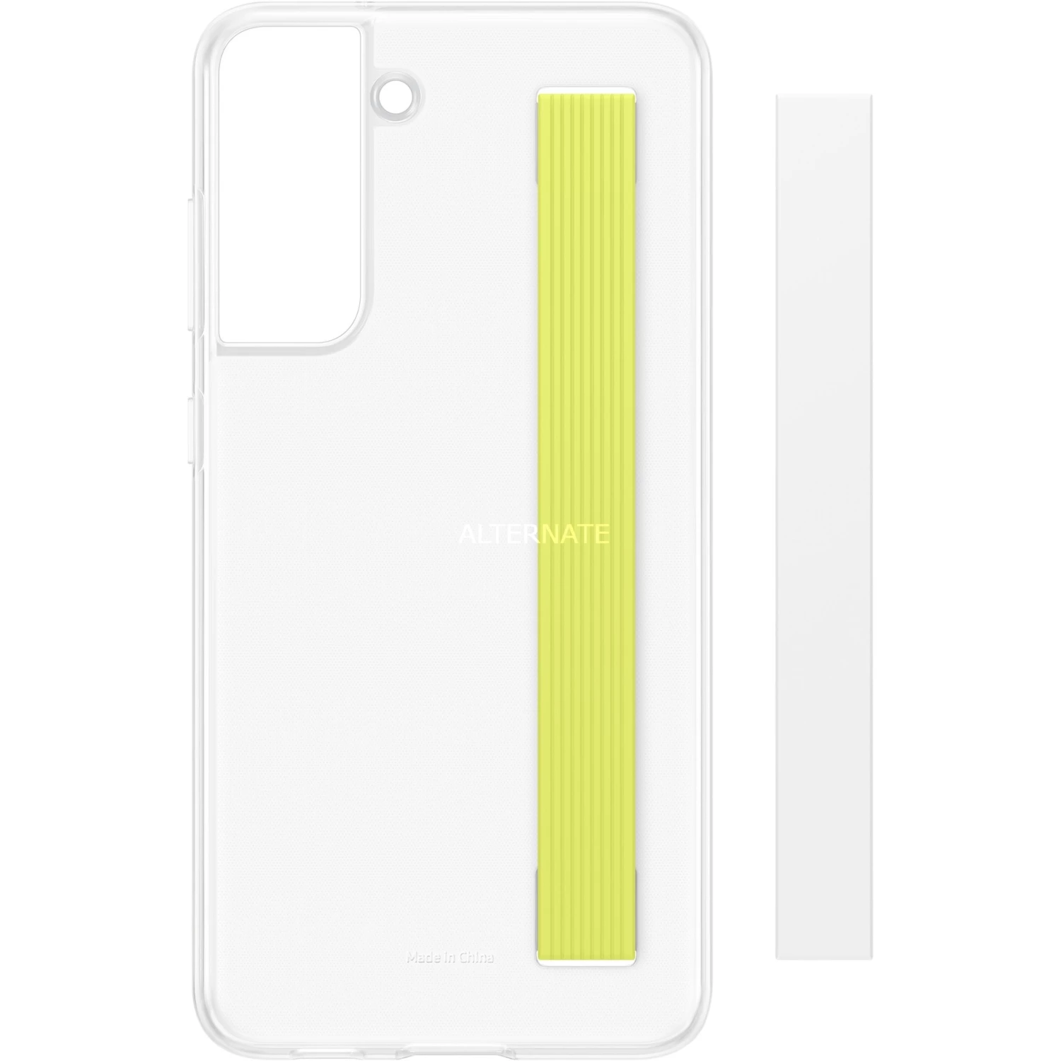 Handy Hüllen SAMSUNG Slim Strap Cover, Handy (weiß/gelb, Samsung Galaxy S21 FE)
