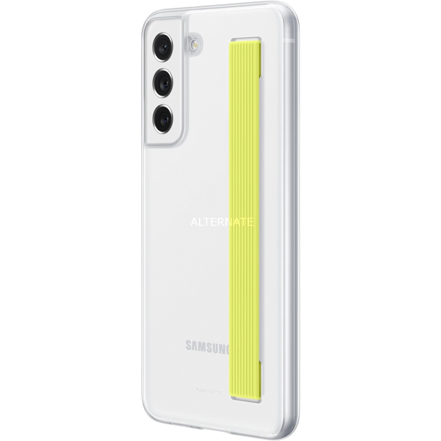 Handy Hüllen SAMSUNG Slim Strap Cover, Handy (weiß/gelb, Samsung Galaxy S21 FE) – Bild 4