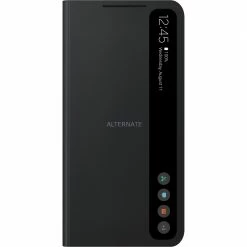 Handy Hüllen SAMSUNG Smart Clear View Cover, Handyhülle (schwarz, Samsung Galaxy S21 FE)