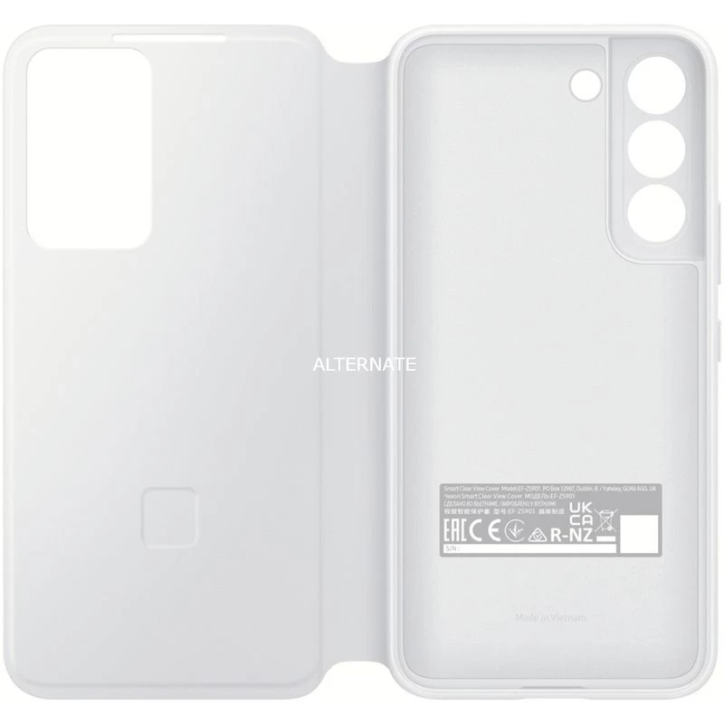 Handy Hüllen SAMSUNG Smart Clear View Cover, Handyhülle (weiß, Samsung Galaxy S22)
