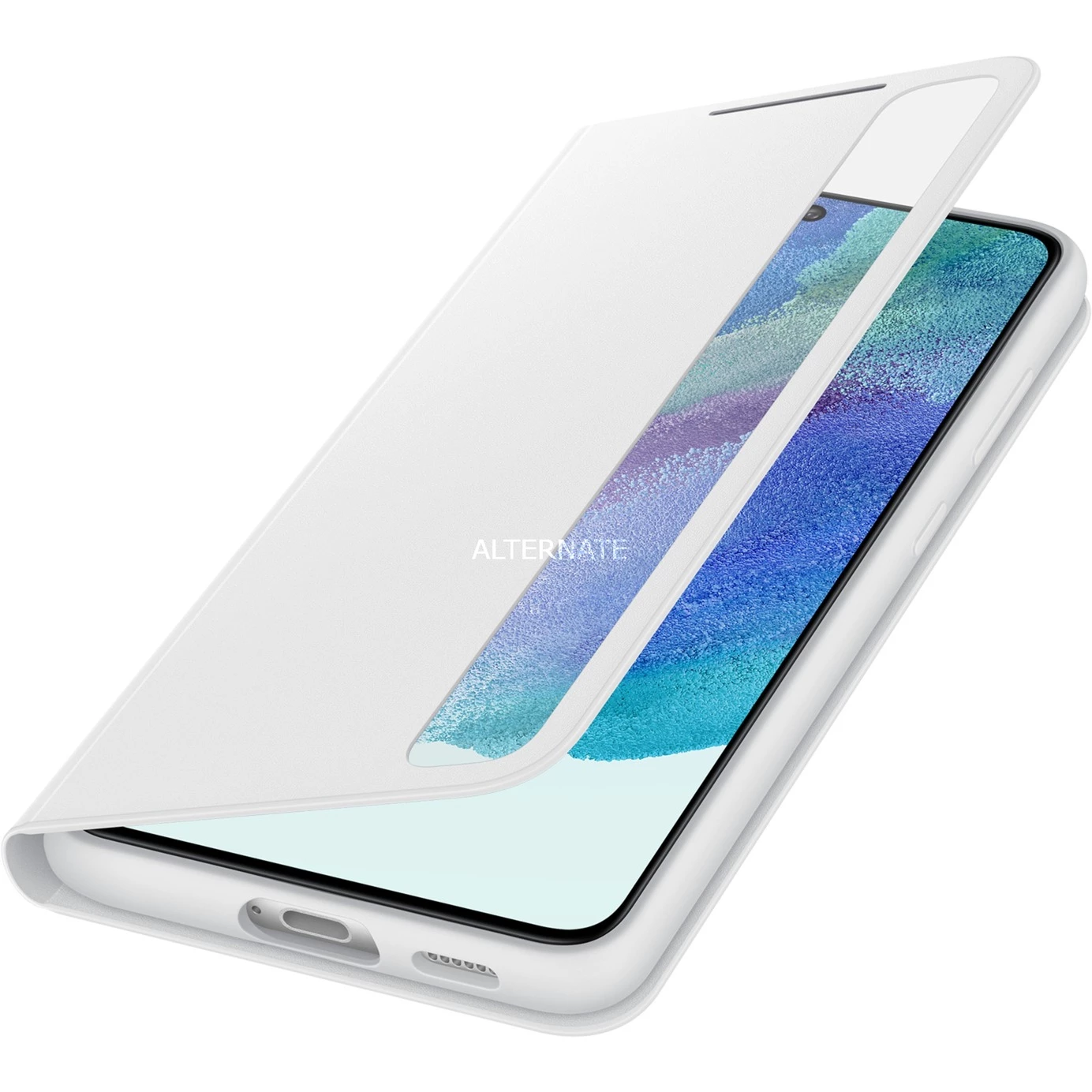 Handy Hüllen SAMSUNG Smart Clear View, Handyhülle (weiß, Samsung Galaxy S21 FE) – Bild 5