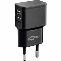 Handy Ladegeräte Goobay Dual USB-Ladegerät 2,4 A (schwarz)