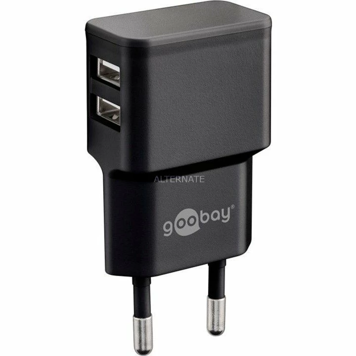Handy Ladegeräte Goobay Dual USB-Ladegerät 2,4 A (schwarz)