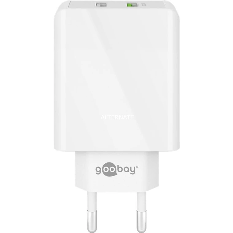 Handy Ladegeräte Goobay Dual-USB Schnellladegerät QC3.0 28W (weiß)