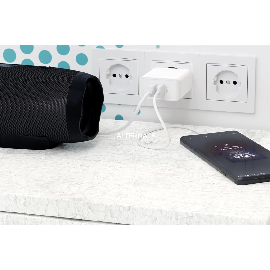 Handy Ladegeräte Goobay Dual-USB Schnellladegerät QC3.0 28W (weiß) – Bild 5