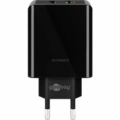 Handy Ladegeräte Goobay Dual-USB Schnellladegerät USB/QC3.0 28W (schwarz)
