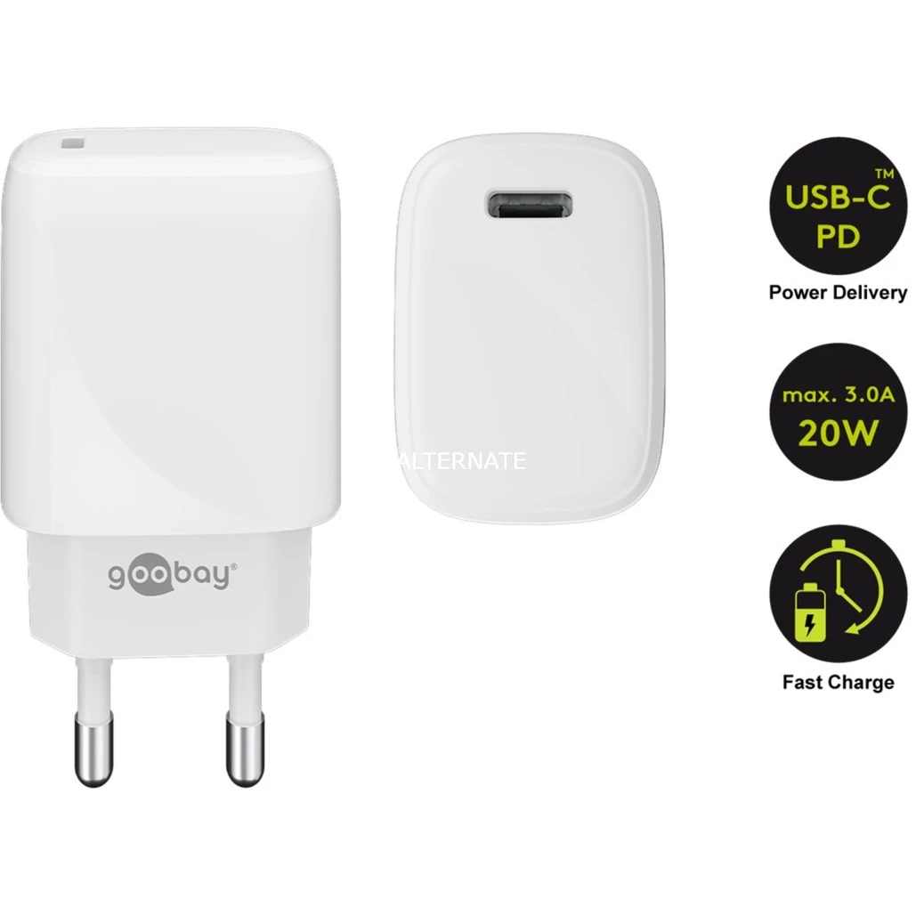 Handy Ladegeräte Goobay USB-C PD (Power Delivery) Schnellladegerät (20W) (weiß) – Bild 4