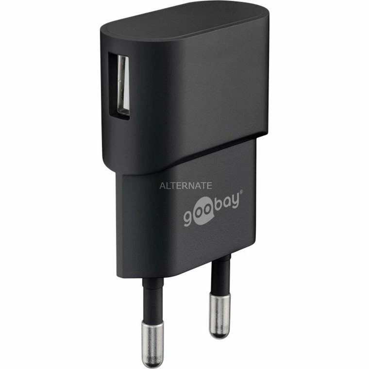 Handy Ladegeräte Goobay USB-Ladegerät 1 A (5W) Schwarz (schwarz)